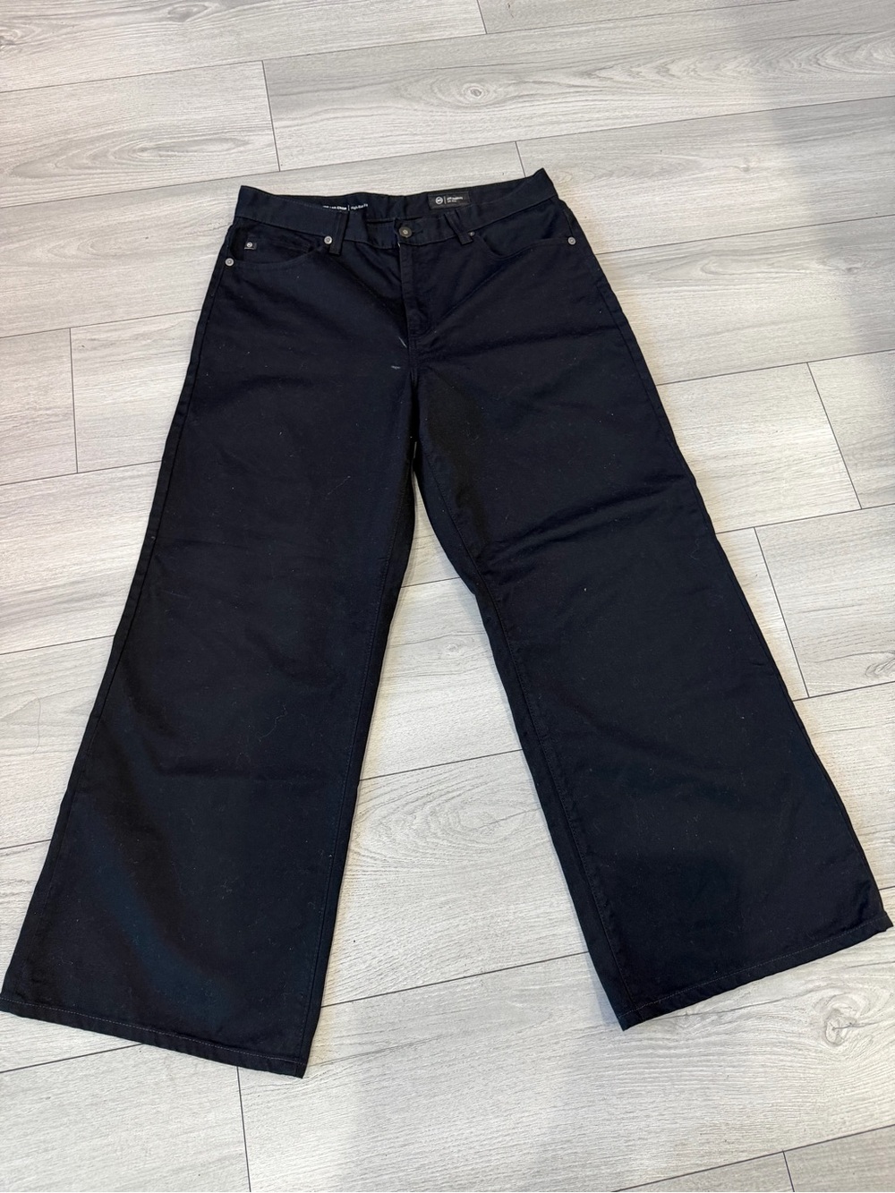 AG Adriano Goldschmied High-Rise Wide Leg Jeans - Black